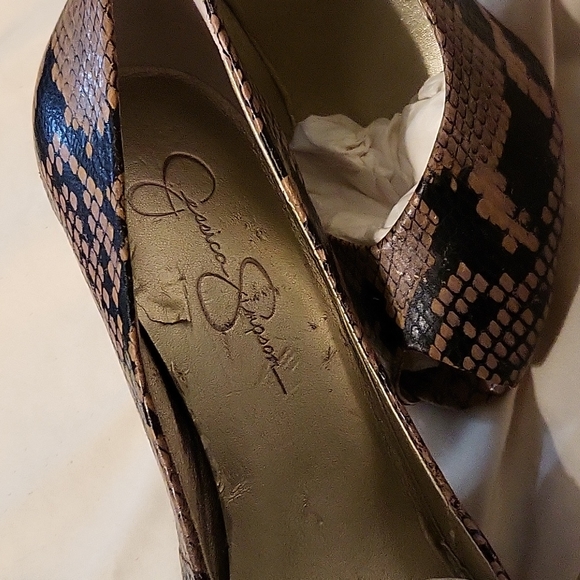 Snake skin open toe high heel - Picture 3 of 4